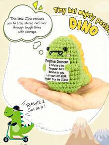 POKOJA LAND 1 handgehäkeltes dekoratives Tischornament mit lustigen und niedlichen Tier-/Pflanzen-Science-Fiction-Designs als Geburtstagsgeschenk, Muttertags-/Vatertags-Geschenk für Vater, Geschenk für Kollegen, Familie, Mutter, Frauen, Männer, sie, ihn, Schwestern, beste Freunde. Handgestrickte positive Emotionen, Stricken & Häkeln, Dankbarkeit, Inspiration, Ermutigung, kreative Abschluss- und Feiertagsgeschenke, Partyfavors, kleine Geschenke, Souvenirs. - Grüner Dinosaurier - Übersicht 7