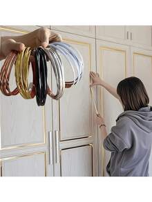 1PC 10m Self-Adhesive Decorative Strip, Flexible Decorative Strip, Suitable For Backsplash Tile Edges, Wall Corners, Self-Adhesive Wall Decor Strips, D-Shape Baseboard Trim, Flexible Material For Walls, Edges, Frames, Doors, Windows, Backsplash And More. - multicolor - View 5