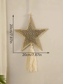 1/2Pcs Ramadan Eid Mubarak Wooden Lantern Pendant, Moon Star Hollowed Hanging Decor, Muslim Islamic Home Table Centerpiece For Eid Al-Fitr Al-Adha - one size fits all - View 5