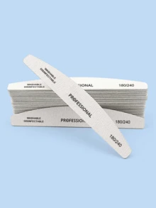 Bộ 100 dũa móng tay chuyên nghiệp 180-240 grit, họa tiết sọc ngựa vằn, hai mặt, có thể rửa sạch, độ nhám cao, dùng để gỡ bỏ móng giả acrylic, chăm sóc móng tay tại salon và nhà. Bộ dụng cụ làm móng nghệ thuật. - Bạc - Xem 7