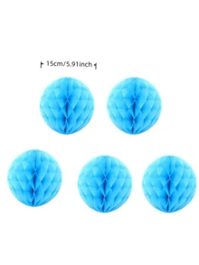 5 Pcs 6 Inch Paper Honeycomb Ball Set Assorted Colors Tissue Pom Poms For Wedding Reception Baby Shower Birthday Party Hanging Ceiling Decor DIY Craft Project Viral - multicolor - View 3