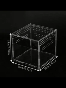 1个透明亚克力蜥蜴繁殖盒小型爬行动物饲养箱，适用于壁虎、蜘蛛、蝎子、昆虫等，带通风口，宠物容器 - 無色 - 查看 6