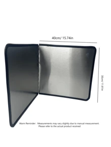 1PC Double Layer Stainless Steel Splash Guard - Heatproof, Non-Stick Kitchen Stove Protector, Foldable Panels For Home, RV, Camping - Multicolor - View 11