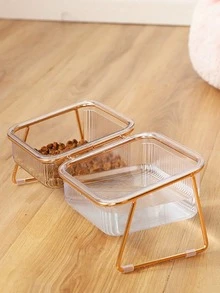 Ergonomic Elevated Dual Bowl Pet Feeder Ceramic Stainless Steel Non Slip Base Dishwasher Cat Dog Food Water Set Stable Easy Clean - multicolor - View 7