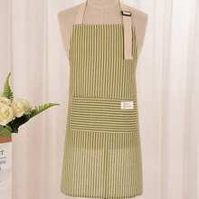 1PC ADJUSTABLE COLORFUL STRIPED APRON WITH POCKET GREEN STRIPES UNISEX FOR KITCHEN COOKING BBQ MACHINE WASHABLE CHRISTMAS GIFT - Multicolor - View 4