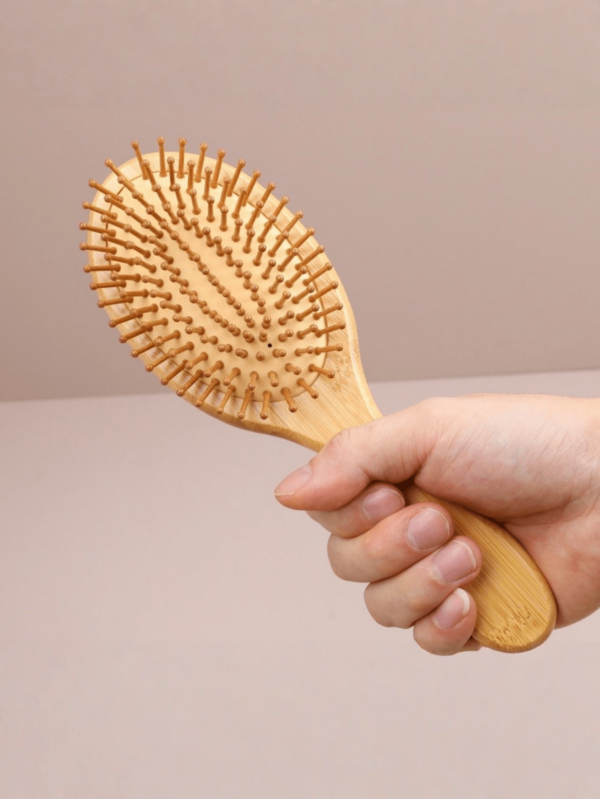 1 lược chải tóc bằng tre, gỗ tự nhiên, chống tĩnh điện, làm mượt tóc, lược massage tóc và da đầu, dụng cụ tạo kiểu tóc mềm mại, dùng được cho cả nam và nữ, quà tặng Giáng sinh.