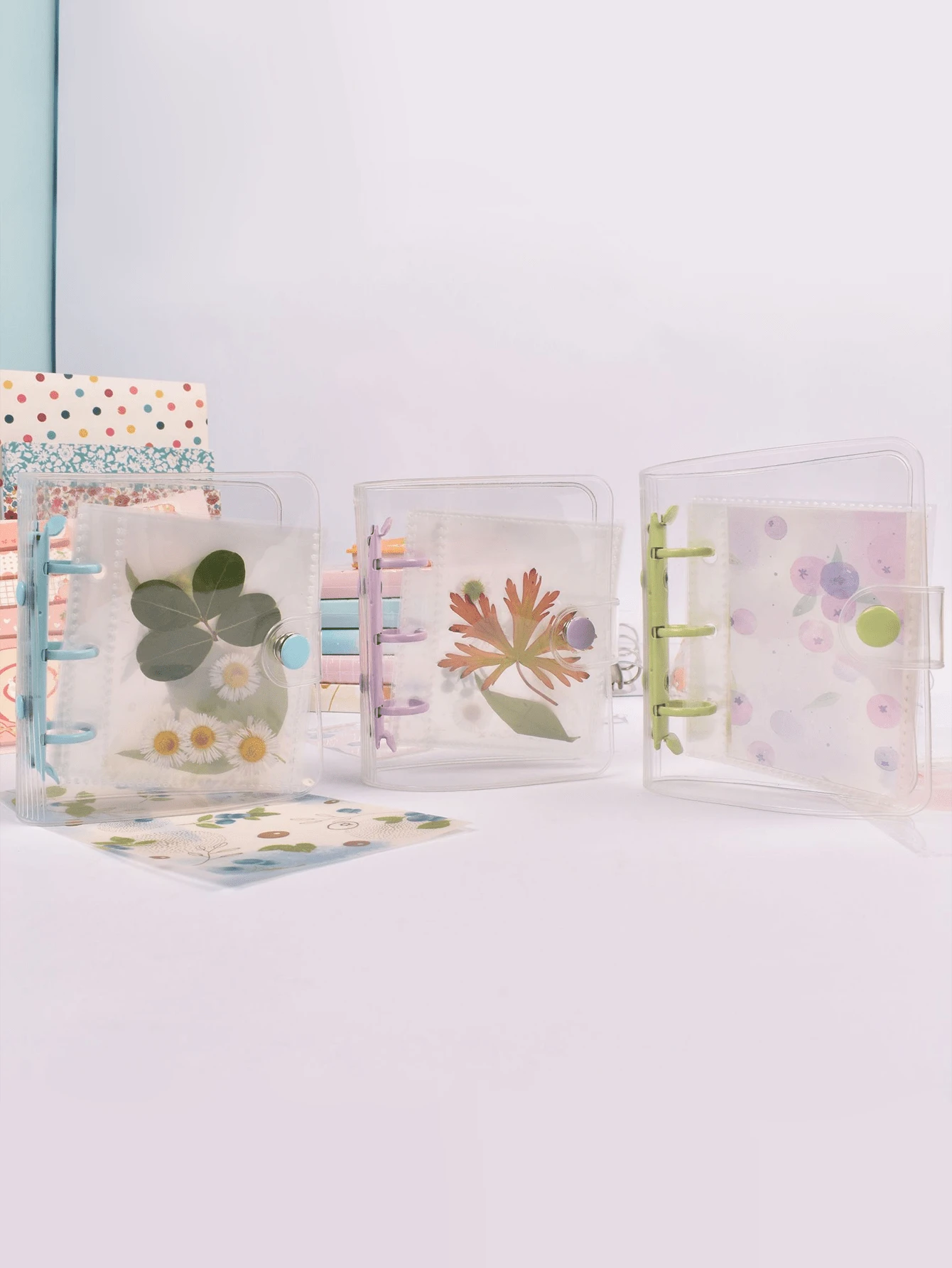 Bộ 1 cuốn sổ tay mini Macaron, sổ nhật ký cầm tay, 80 tờ giấy rời. - Nhiều màu - Xem 1