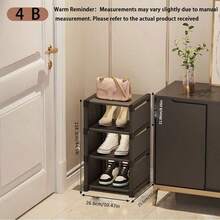 Space-Saving Stackable Shoe Rack, Durable Metal Shoe Cabinet Storage Shelf With Quality Fabric Dividers, Suitable For Entryway And Dorm - Easy To Assemble, Durable And Stylish Home Storage Organizer - Multicolor - View 7