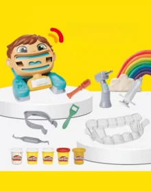 Hasbro Modeling Clay Dentist Playset With Tools And Accessories, 5 Color Soft Molding Dough Kit 10oz, Creative Role Play Craft Activity Set, DIY Art Compound With Molds And Dental Tools Gift Idea - Multicolor - View 6