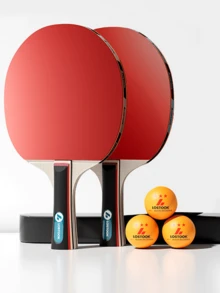 1 Set Raket Tenis Meja Bintang 5/6, 2 Buah Set Raket Tenis Meja Profesional, Karet Granular, Sol Berkualitas Tinggi, Dilengkapi Tas Raket - MultiWarna - View 10