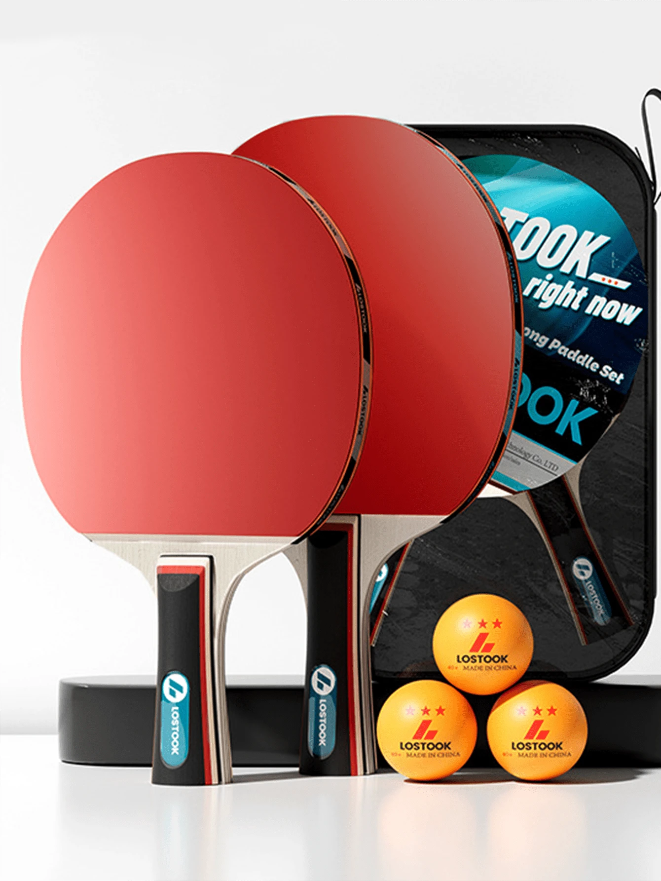 1 Set Raket Tenis Meja Bintang 5/6, 2 Buah Set Raket Tenis Meja Profesional, Karet Granular, Sol Berkualitas Tinggi, Dilengkapi Tas Raket - MultiWarna - View 1