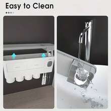 1PC Toothbrush Holder With Gargle Cup, Wall Mounted Toothbrush Storage Rack, With Toothpaste Dispenser And Cosmetic Drawer, Toothbrush Storage Organizer, Bathroom Multifunctional Toothpaste Toothbrush Container, Bathroom Accessories, Home Decor Home Bathroom Decor Fall Decor Back To School - multicolor - View 9
