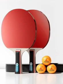 1 Set Raket Tenis Meja Bintang 5/6, 2 Buah Set Raket Tenis Meja Profesional, Karet Granular, Sol Berkualitas Tinggi, Dilengkapi Tas Raket - MultiWarna - View 5