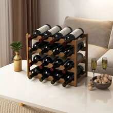 Estantería de vino con capas, almacena 6/8/9/12/16 botellas de vino, exhibición y almacenamiento, regalo para el padre - Multicolor - Ver 1