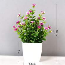 1/4 Pcs Mini Artificial Green Potted Plants, Fake Floral Decorations, Spring Table Decor For Home Office, Ideal Ornament Gift For Women Girls On Mother's Day Valentine's Day - Green - View 5