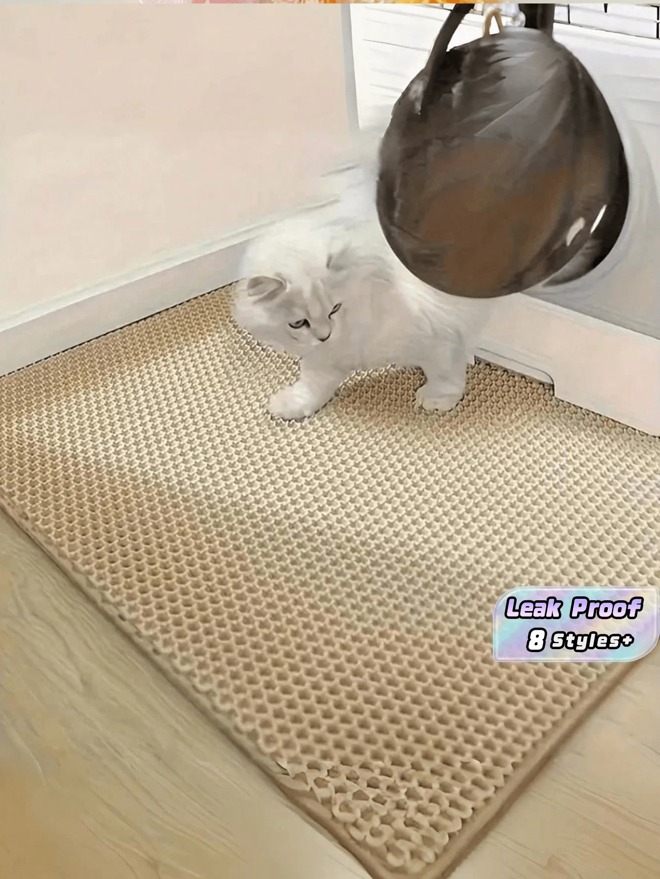 1pc Extra Large Double Layer Cat Litter Mat EVA Material Anti Splash Leak Proof Non Slip Washable Waterproof Odor Proof Easy Clean For Litter Box Protection - Multicolor - View 1