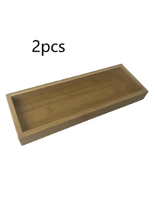 Khay phục vụ bằng tre (1 cái/2 cái/3 cái), khay đựng đồ dùng phòng tắm trang trí đa năng, khay để bàn phòng tắm có viền, khay trang điểm bằng tre dùng để đựng khăn giấy, nến, trang sức, mỹ phẩm. - Nhiều màu - Xem 13