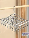 Portable Stainless Steel Rotating Drying Rack Foldable Clothes Hanger With Clips Travel Laundry Line For Socks Underwear Lingerie Scarves Towels Balcony Dorm Dormitory Accessories Must Haves Household Gadgets Outdoor Indoor Drying Solutions