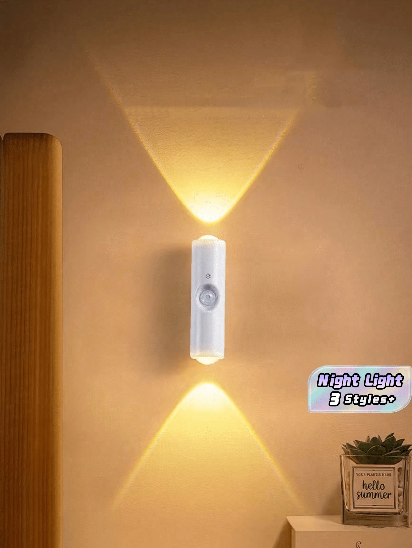Smart Motion Sensor Night Light USB Rechargeable LED Sticky Hook Lamp Dual Side Lighting Auto On Off Dimmable For Indoor Outdoor Hallway Stairs Bedroom Wall Door Closet Battery Powered Portable Home Security Light - Multicolor - View 1