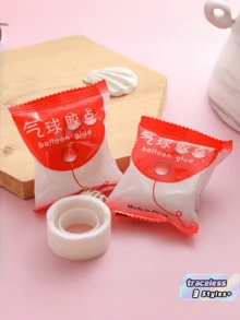 100 piezas de cinta adhesiva invisible para globos, puntos de pegamento adhesivo transparente de doble cara extraíble para decoraciones colgantes de boda, cumpleaños, fiestas y suministros - Cinta de doble cara - Ver 1