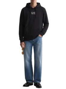 EA7 Men's Hoodie Black - Black - View 3