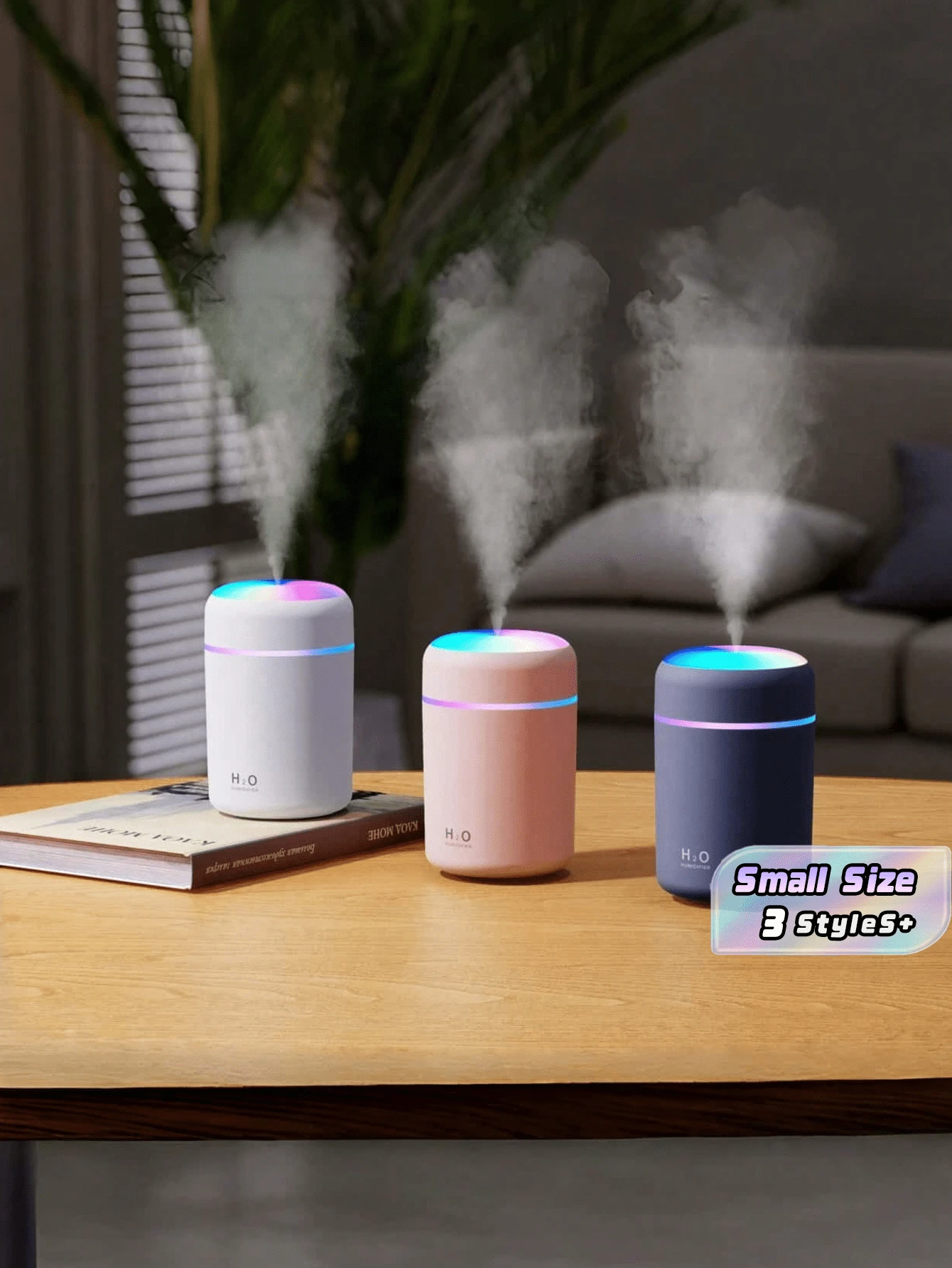 1pc Mini Humidifier Colorful LED Night Light Creative Desktop For Bedroom Car Home Office Portable Small Air Moisturizer - multicolor - View 1