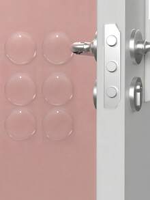 6 PIEZAS Protector de pared autoadhesivo y reutilizable para manijas de puertas a prueba de sonido, antideslizante y resistente a los arañazos para el hogar, la oficina, la escuela, los viajes, el almacenamiento y los suministros escolares, esenciales del hogar, negro y blanco, accesorios para muebles y puertas - transparente - Ver 1