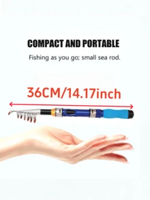 Glass Fiber Fishing Rod, Together With Fishing Line, Bait, Hook, Fishing Reel And Storage Bag, Is Suitable For Adults To Engage In Freshwater Or Saltwater Fishing Activities. - Multicolor - View 5