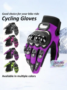 1PC Motorcycle Riding Gloves Bicycle Cycling Gloves Touch Screen Compatible Anti Slip Protective Outdoor Adventure Gear For Motorcyclist Daily Commute Long Distance Travel Unisex Breathable Reflective Gel Padded Durable Must Have Rider Essentials Gift Idea For Men Women - Multicolor - View 2