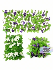 1PC Expandable Artificial Ivy Trellis Fence Privacy Screen Adjustable Faux Hedge Vines For Outdoor Indoor Garden Decor Patio Privacy Screen Balcony Decor Backyard Privacy Wall Decor Living Room Bedroom Decor Room Divider Plant Wall Modern Farmhouse Decor Wedding Decor Boho Decor Home Decor Faux Greenery Panel - Multicolor - View 1