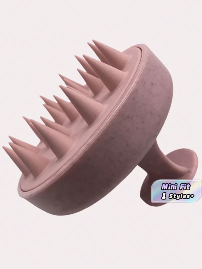 SHEIN 1 件 8cm*6.5cm 粉色塑料洗发刷头发清洁刷，软齿头皮按摩刷，身体护理工具，适合旅行、户外、运动、办公室、学校、发夹、发饰、返校用品、情人节