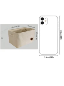 1pc Multifunctional Cartoon Dog Paw Storage Basket, M & L Sizes Available, Suitable For Indoor Home Pet Snack, Toy Storage And Laundry Basket - Beige - View 5