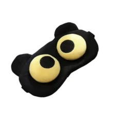 1pc Cartoon Plush Sleep Blackout Eye Mask, Funny, Comfortable And Breathable, Suitable For Home, Office, Travel, Bedroom, School, Nap, Birthday Gift - Black - View 6