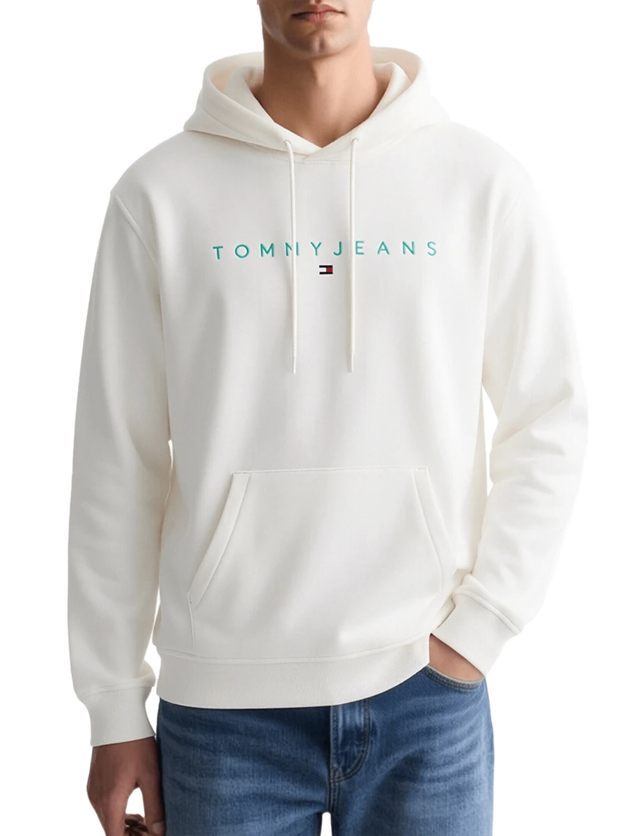 Men's Hoodie White - Ancient White / Bahama Green - View 1