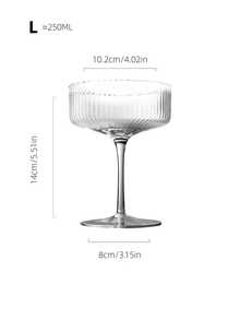 SHEIN 1PC Striped High Foot Glass Dessert Cup Ice Cream Cup, Transparent Glass, Striped, High Legged, Suitable For Desserts And Drinks,170/250ml - Clear - View 8