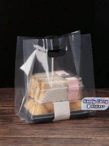 10/20/40pcs Clear Gift Bags With Handles, Transparent Plastic Shopping Bag, Sturdy, Suitable For Mother's Day, Wedding, Birthday, Graduation, Bridal Showers, Party Supplies, Shopping Valentine's Day Valentine's Day, Valentines Wedding, Birthday,Easter,Birthday Decorations,Wedding Items,Bridesmaid Gifts,Party Favors,Graduation,Party Supplies,Christmas Decorations - Multicolor - View 1