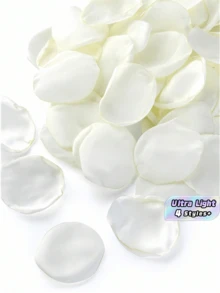 SHEIN 每包 50/100/300/500 片人造丝玫瑰花瓣白色花瓣，适合婚礼、派对、新年送礼、情人节、家居装饰、婚礼装饰、情人节 - 白色 - 查看 1