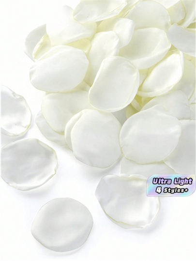 SHEIN 50/100/300/500Pcs Per Pack Artificial Silk Rose Petals White Petals, Suitable For Weddings, Parties, New Year Gift Giving, Valentine's Day, Home Decoration, Wedding Decoration, Valentine's Day