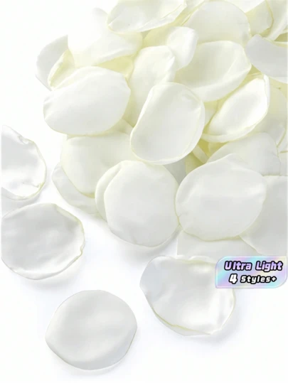 SHEIN 50/100/300/500 Chiếc Mỗi Gói Cánh Hoa Hồng Lụa Nhân Tạo Cánh Hoa Màu Trắng, Thích Hợp Cho Đám Cưới, Tiệc Tùng, Quà Tặng Năm Mới, Ngày Lễ Tình Nhân, Trang Trí Nhà Cửa, Trang Trí Đám Cưới, Ngày Lễ Tình Nhân