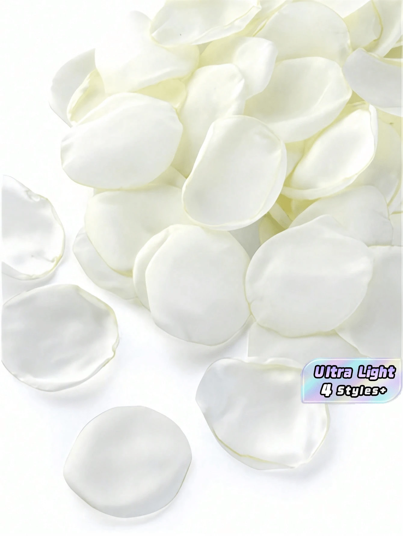 SHEIN 每包 50/100/300/500 片人造丝玫瑰花瓣白色花瓣,适合婚礼、派对、新年送礼、情人节、家居装饰、婚礼装饰、情人节 - 白色 - 查看 1