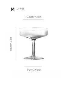 SHEIN 1PC Striped High Foot Glass Dessert Cup Ice Cream Cup, Transparent Glass, Striped, High Legged, Suitable For Desserts And Drinks,170/250ml - Clear - View 7