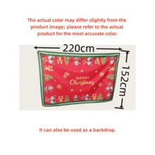 1Pc Christmas Tablecloth, Santa Snowman Print Polyester Table Cover For Xmas Party Decor - Multicolor - View 2
