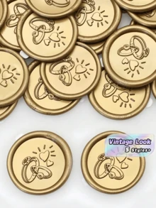 30张环形图案蜡封贴纸，手工制作，信封封口贴纸，自粘蜡封贴纸，用于装饰婚礼请柬、礼品包装，手工制作，带少量气泡 - 多色 - 查看 1