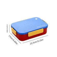 1 buah Kotak Makan Siang Berinsulasi Kapasitas 1450ML, Kotak Saus Terpisah, Wadah Penyimpanan Makanan Multi-Kompartemen, Cocok Untuk Berkemah, Kantor, Sekolah, Kembali ke Sekolah, Pesta, Hadiah Natal/Ulang Tahun - MultiWarna - View 3