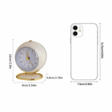 1 Pieza Reloj Despertador Retro Nórdico, Silencioso y Simple de Mesa de Noche, con Luz Nocturna, Carcasa Metálica Adecuada para Personas que Duermen Profundamente. Reloj de Escritorio/Mesilla Minimalista, Reloj de Puntero Luminoso Silencioso para Estudiantes, Decoración Escolar o Dormitorio - Multicolor - Ver 3