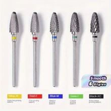 1 Or 5PCS/SET Tungsten Carbide Nail Polishing Bits Set - Professional Nail Drill Bits For Acrylic Gel Removal, Nail Art, Pedicure And Manicure - Unscented, Easy To Clean And Long-Lasting - Multicolor - View 1