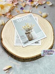 1pc Inch Rustic Wooden Slice, Suitable For Tabletop Decor - Natural Unfinished Paulownia Wood, Perfect For Weddings, Birthdays, DIY Crafts And Home Decor - multicolor - View 1