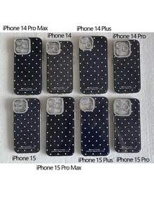 Glitter Polka Dot Sequins Phone Case Compatible ,Lovely Solid Color Summer Back Cover,Back To School. - Black - View 9