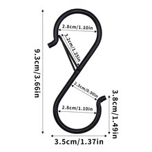 3/6/8/10PCS S Hooks For Hanging,Heavy Duty S Hooks With Buckle S Shaped Hooks Kitchen Pot Rack Hooks Closet Hooks For Hanging Plants,Clothes,Kitchen Utensil, Pots And Pans - Multicolor - View 2