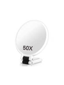50x Magnifying Mirror With Handle For Travel - Double-Sided Handheld Mirror With 10x/50x Magnification, Adjustable Handle/Stand, And A Foldable Design For Easy Travel And Makeup Application - Multicolor - View 7
